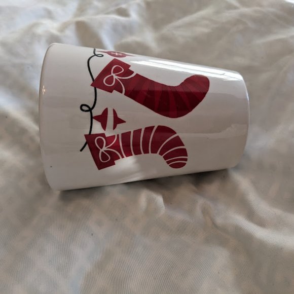 California Pantry Christmas White Mug with Red Stockings - Picture 4 of 6